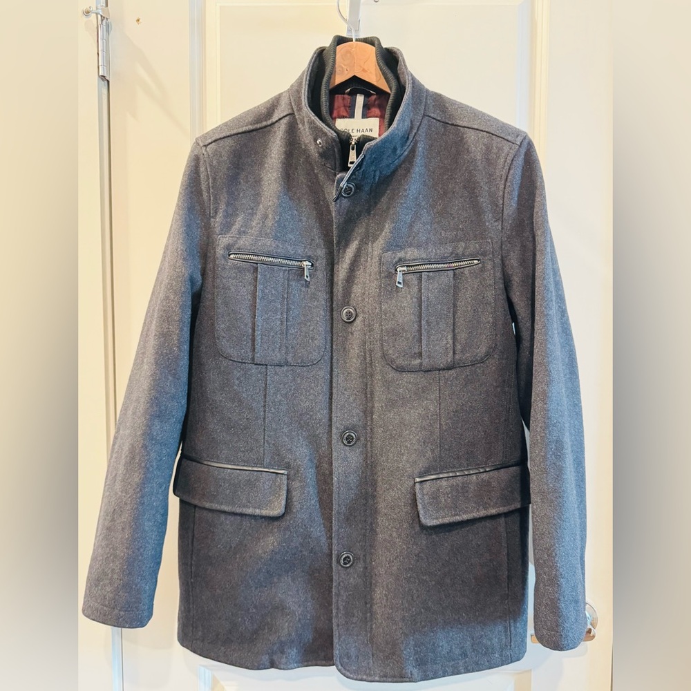 Cole Haan Charcoal Gray Pea Coat